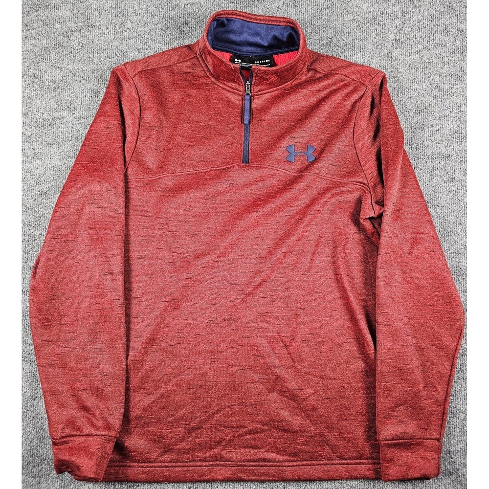 Under Armour 1/4 Zip Pullover‎ Mens S Small Cold Gear Loose Maroon Sweatshirt